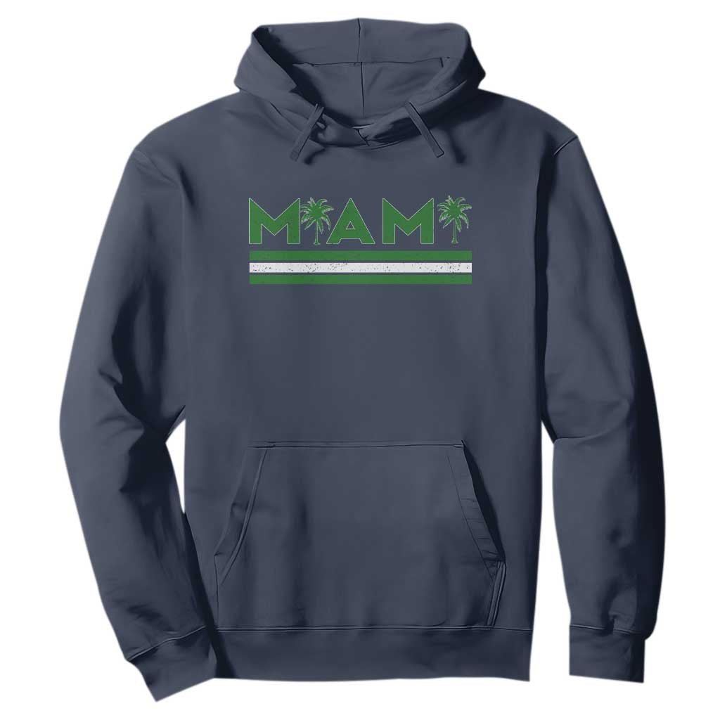 Retro Miami Palm Tree Hoodie Vintage South Florida Pride Distressed Orange and Green TS02 Navy Print Your Wear