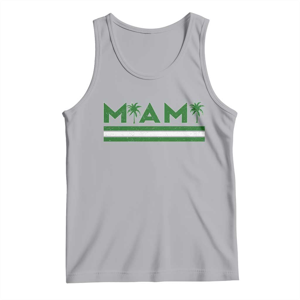 Retro Miami Palm Tree Tank Top Vintage South Florida Pride Distressed Orange and Green TS02 Athletic Heather Print Your Wear