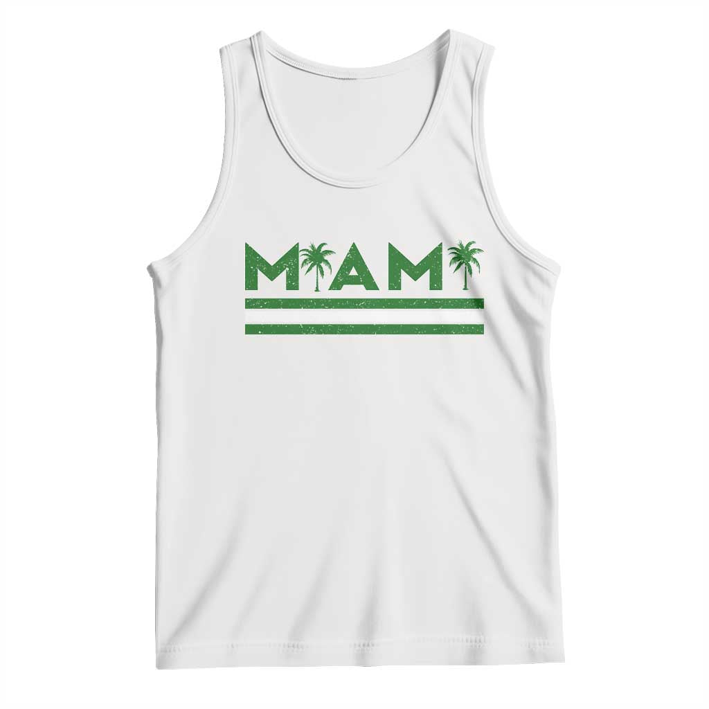 Retro Miami Palm Tree Tank Top Vintage South Florida Pride Distressed Orange and Green TS02 White Print Your Wear