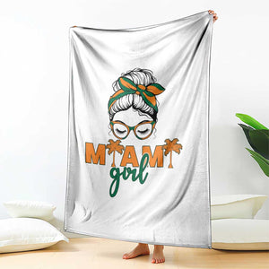 Miami Girl Messy Bun Bandana Throw Blanket South Florida Pride Palm Trees TS02 Print Your Wear