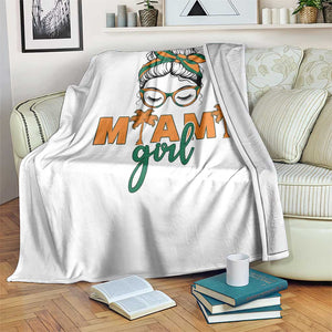 Miami Girl Messy Bun Bandana Throw Blanket South Florida Pride Palm Trees TS02 Print Your Wear