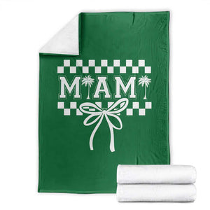 Preppy Miami Bow Aesthetic Throw Blanket Cute Checkered Palm Tree College Girl TS02 Irish Green Print Your Wear
