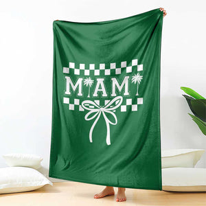 Preppy Miami Bow Aesthetic Throw Blanket Cute Checkered Palm Tree College Girl TS02 Print Your Wear