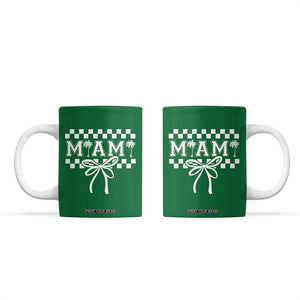 Preppy Miami Bow Aesthetic Coffee Mug Cute Checkered Palm Tree College Girl TS02 Irish Green Print Your Wear