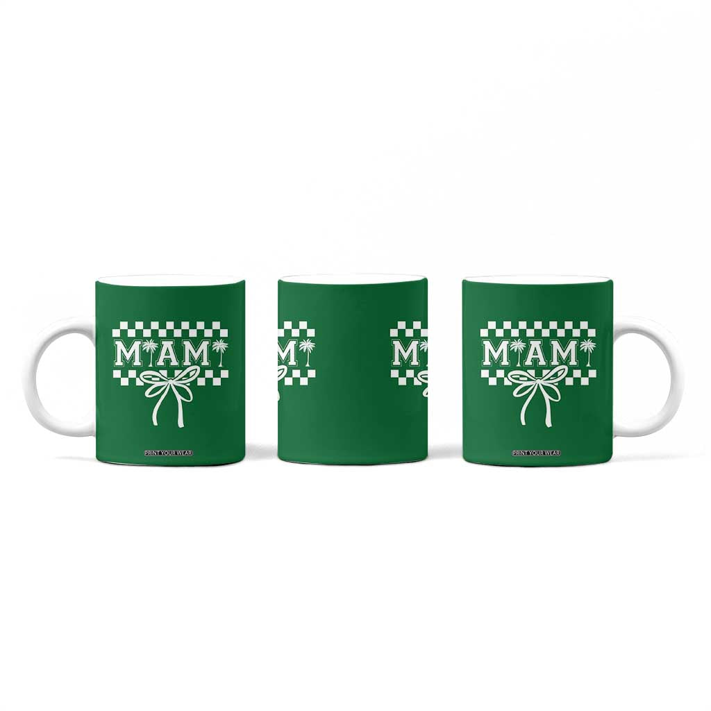 Preppy Miami Bow Aesthetic Coffee Mug Cute Checkered Palm Tree College Girl TS02 Print Your Wear