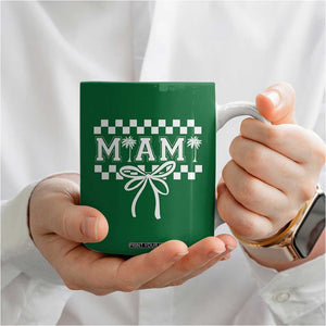 Preppy Miami Bow Aesthetic Coffee Mug Cute Checkered Palm Tree College Girl TS02 Print Your Wear
