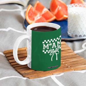 Preppy Miami Bow Aesthetic Coffee Mug Cute Checkered Palm Tree College Girl TS02 Print Your Wear