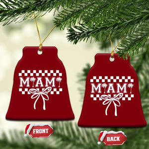 Preppy Miami Bow Aesthetic Ceramic Ornament Cute Checkered Palm Tree College Girl TS02 Print Your Wear
