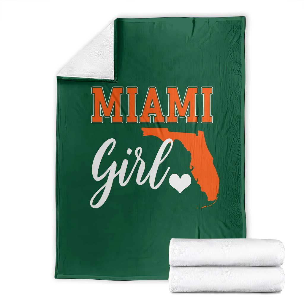 Miami Girl Pride Throw Blanket Florida State Map Local Love TS02 Irish Green Print Your Wear