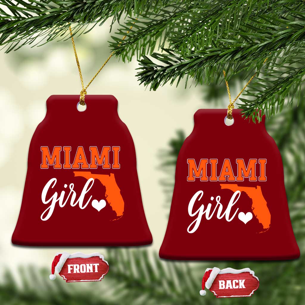 Miami Girl Pride Ceramic Ornament Florida State Map Local Love TS02 Print Your Wear