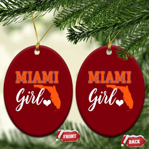Miami Girl Pride Ceramic Ornament Florida State Map Local Love TS02 Print Your Wear