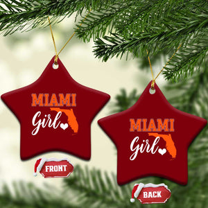 Miami Girl Pride Ceramic Ornament Florida State Map Local Love TS02 Print Your Wear