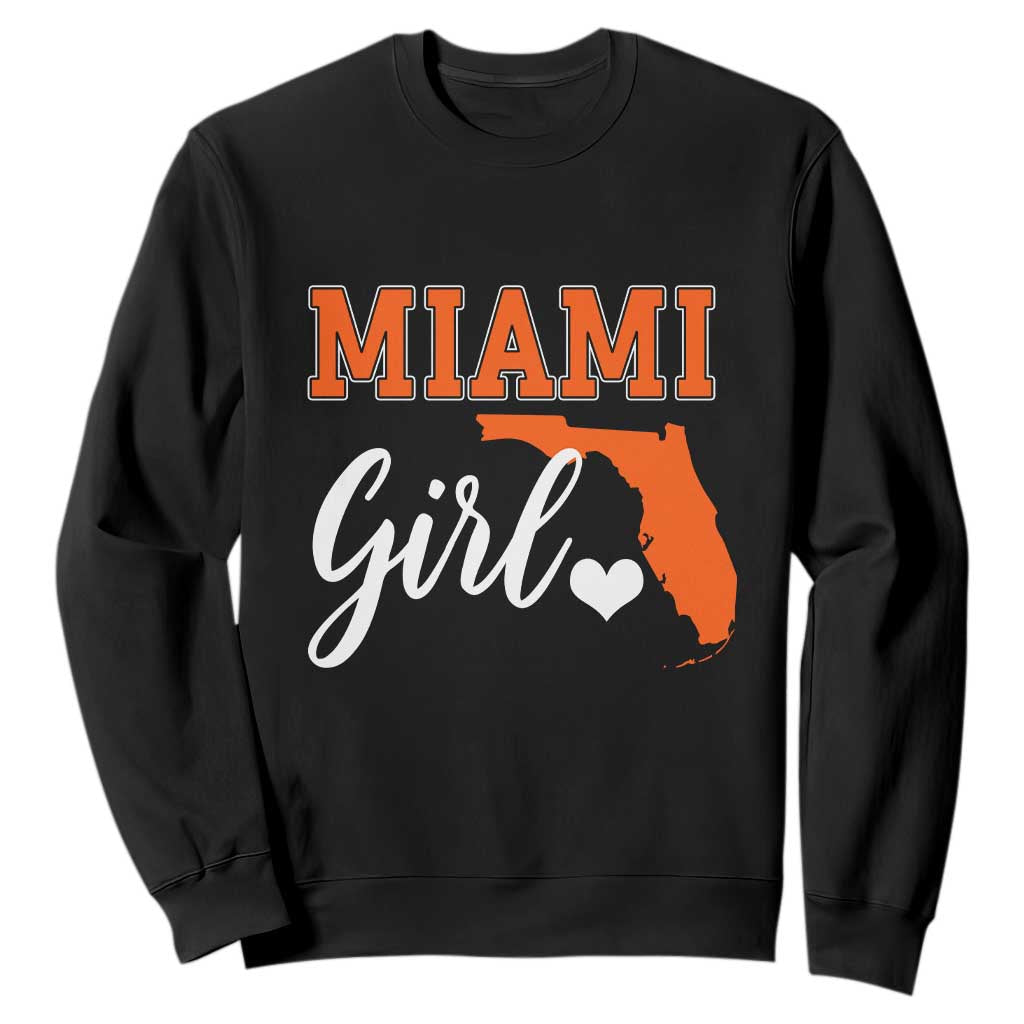 Miami Girl Pride Sweatshirt Florida State Map Local Love TS02 Black Print Your Wear