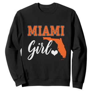 Miami Girl Pride Sweatshirt Florida State Map Local Love TS02 Black Print Your Wear