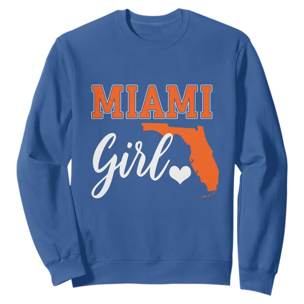 Miami Girl Pride Sweatshirt Florida State Map Local Love TS02 Royal Blue Print Your Wear