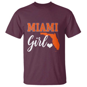 Miami Girl Pride T Shirt Florida State Map Local Love TS02 Maroon Print Your Wear