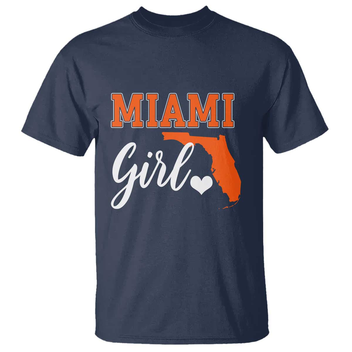 Miami Girl Pride T Shirt Florida State Map Local Love TS02 Navy Print Your Wear