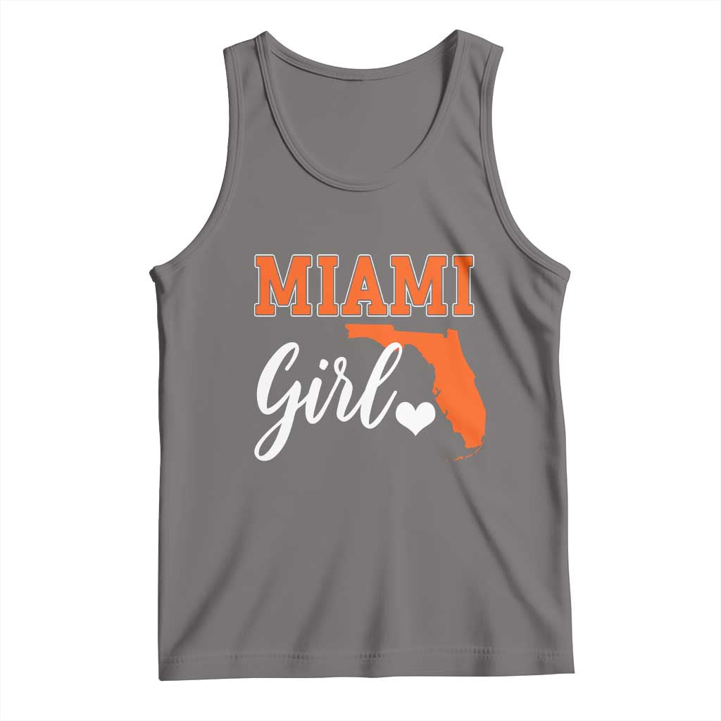 Miami Girl Pride Tank Top Florida State Map Local Love TS02 Deep Heather Print Your Wear