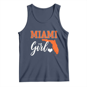 Miami Girl Pride Tank Top Florida State Map Local Love TS02 Navy Print Your Wear