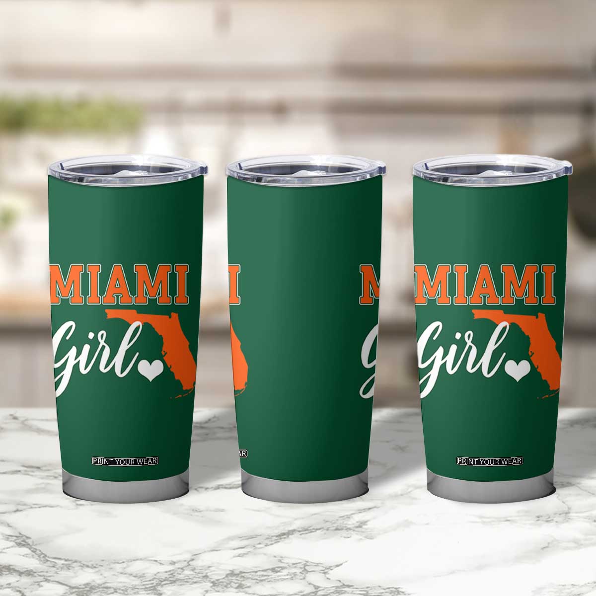 Miami Girl Pride Tumbler Cup Florida State Map Local Love TS02 Print Your Wear
