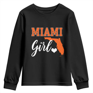 Miami Girl Pride Youth Sweatshirt Florida State Map Local Love TS02 Black Print Your Wear