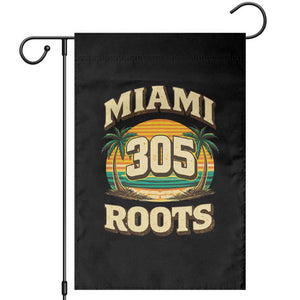Vintage Miami 305 Roots Garden Flag Retro Sunset Palm Trees Florida Natives TS02 Black Print Your Wear
