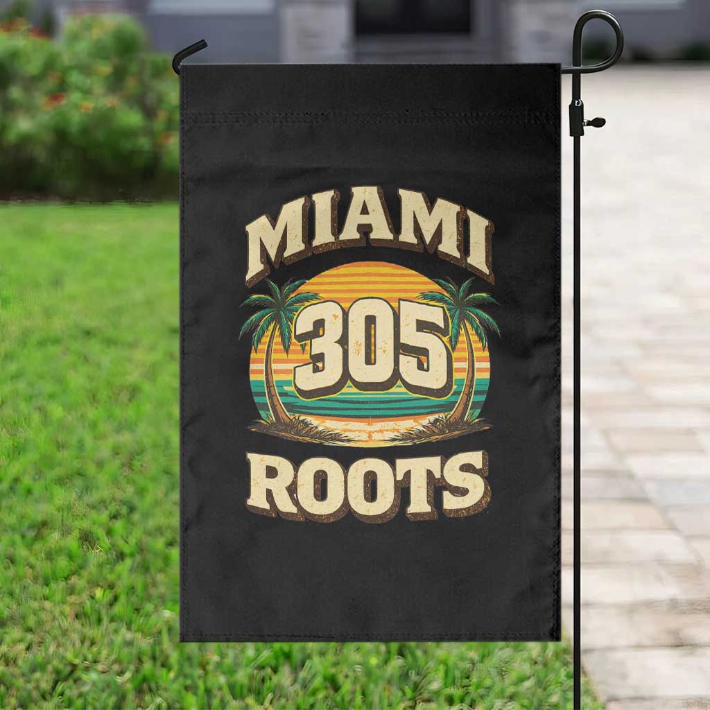 Vintage Miami 305 Roots Garden Flag Retro Sunset Palm Trees Florida Natives TS02 Print Your Wear