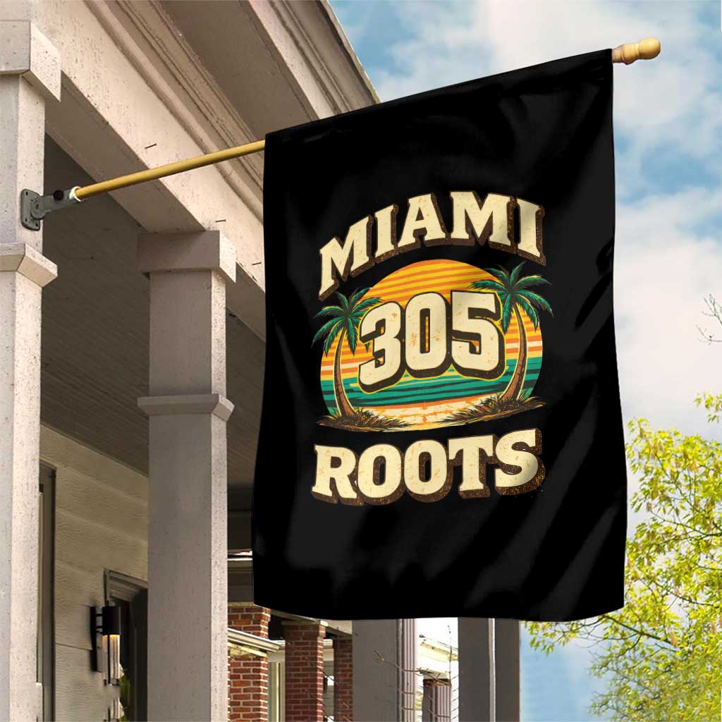 Vintage Miami 305 Roots Garden Flag Retro Sunset Palm Trees Florida Natives TS02 Print Your Wear
