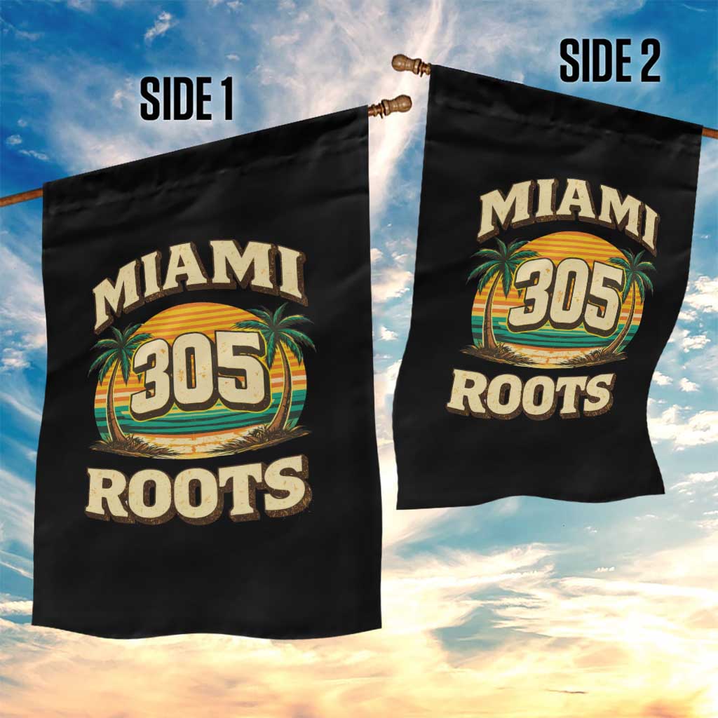 Vintage Miami 305 Roots Garden Flag Retro Sunset Palm Trees Florida Natives TS02 Print Your Wear
