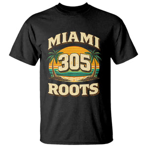 Vintage Miami 305 Roots T Shirt Retro Sunset Palm Trees Florida Natives TS02 Black Print Your Wear