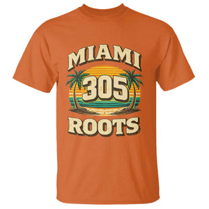 Vintage Miami 305 Roots T Shirt Retro Sunset Palm Trees Florida Natives TS02 Orange Print Your Wear