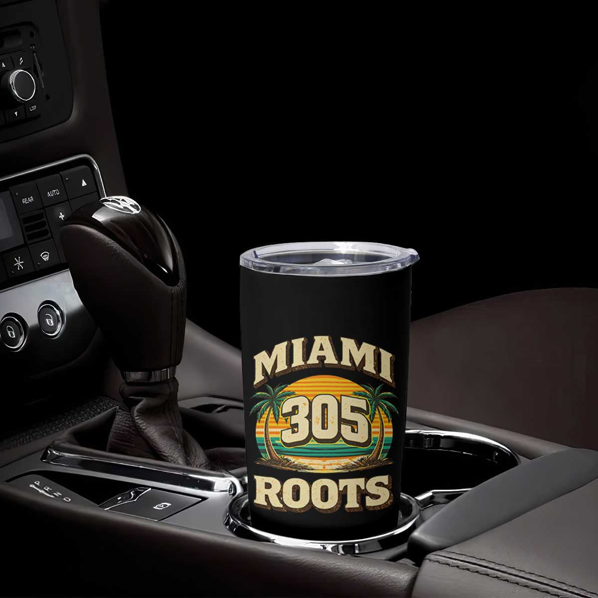 Vintage Miami 305 Roots Tumbler Cup Retro Sunset Palm Trees Florida Natives TS02 Print Your Wear