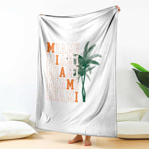 Miami Pride Palm Tree Graphic Throw Blanket Orange and Green Tropical City Vibes TS02 Print Your Wear