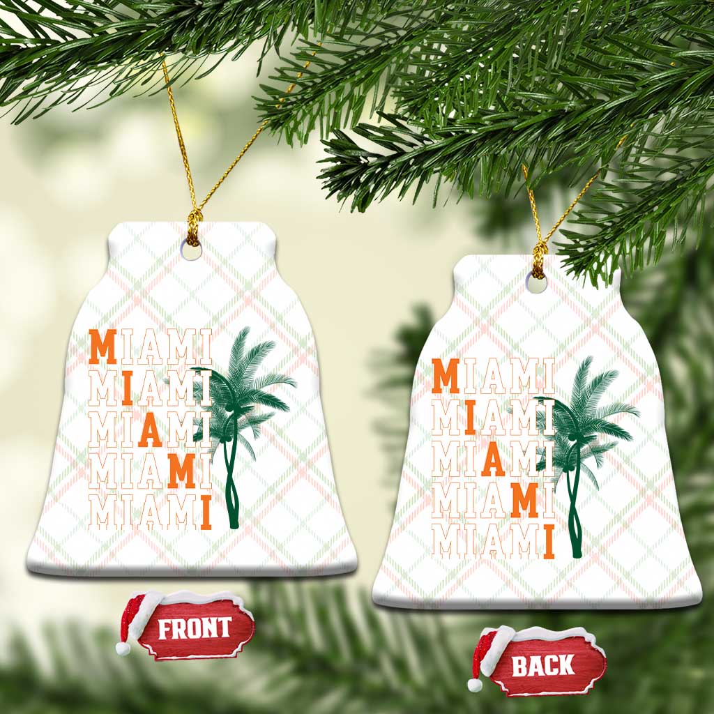 Miami Pride Palm Tree Graphic Ceramic Ornament Orange and Green Tropical City Vibes TS02 Print Your Wear