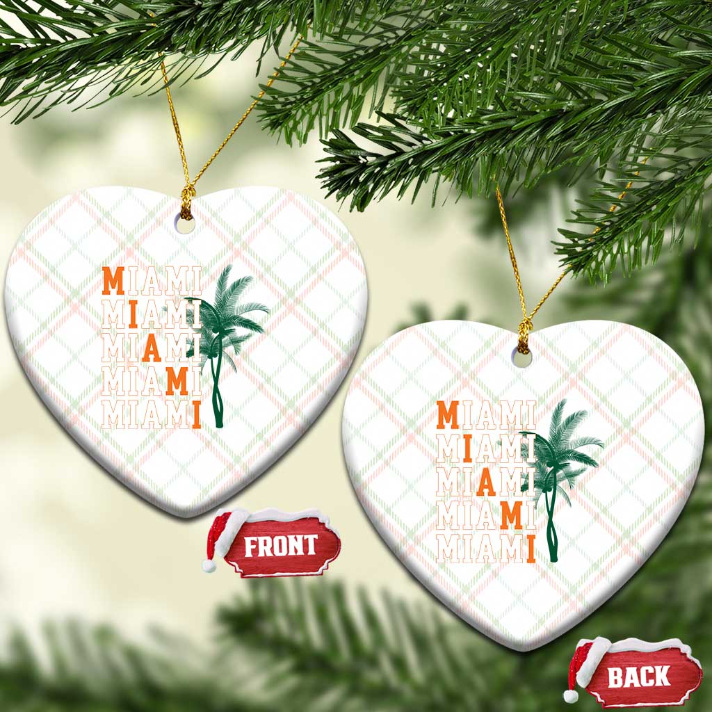 Miami Pride Palm Tree Graphic Ceramic Ornament Orange and Green Tropical City Vibes TS02 Print Your Wear