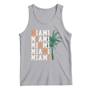 Miami Pride Palm Tree Graphic Tank Top Orange and Green Tropical City Vibes TS02 Athletic Heather Print Your Wear