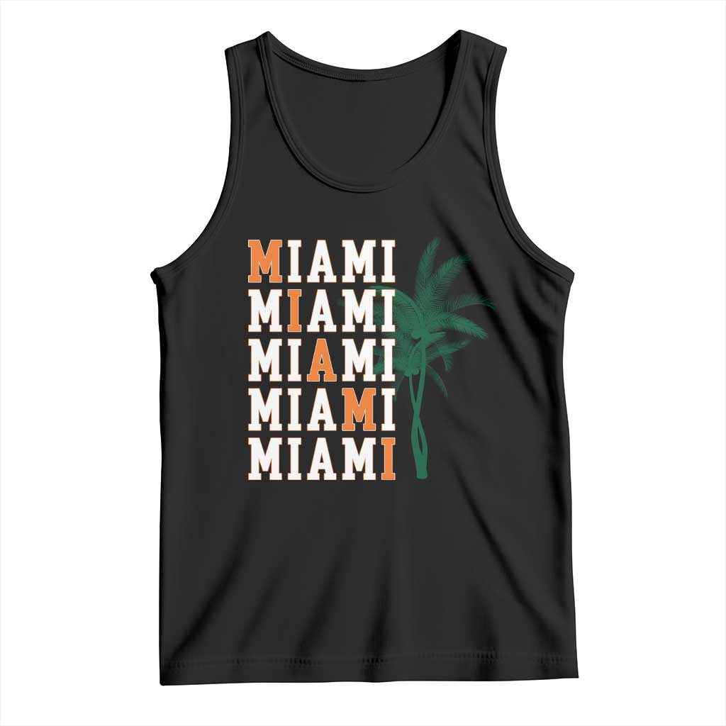 Miami Pride Palm Tree Graphic Tank Top Orange and Green Tropical City Vibes TS02 Black Print Your Wear