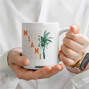 Miami Pride Palm Tree Graphic Coffee Mug Orange and Green Tropical City Vibes TS02 Print Your Wear