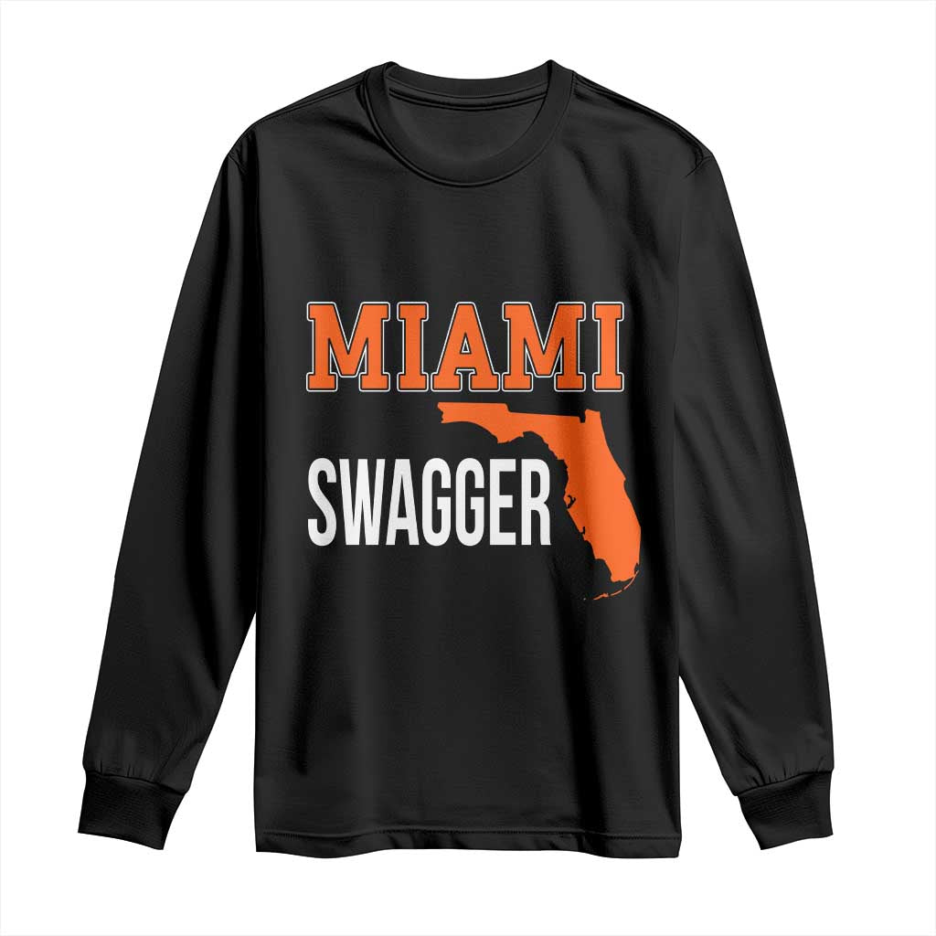 Miami Swagger Pride Long Sleeve Shirt Florida State Map Local Love TS02 Black Print Your Wear