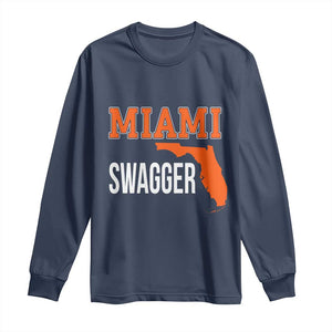 Miami Swagger Pride Long Sleeve Shirt Florida State Map Local Love TS02 Navy Print Your Wear