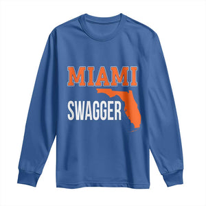 Miami Swagger Pride Long Sleeve Shirt Florida State Map Local Love TS02 Royal Blue Print Your Wear