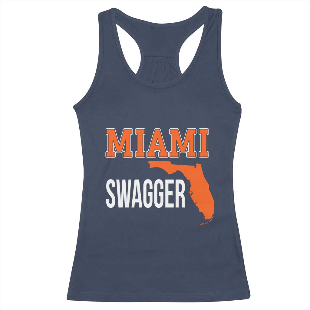 Miami Swagger Pride Racerback Tank Top Florida State Map Local Love TS02 Navy Print Your Wear