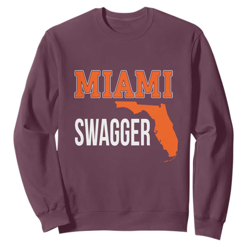 Miami Swagger Pride Sweatshirt Florida State Map Local Love TS02 Maroon Print Your Wear