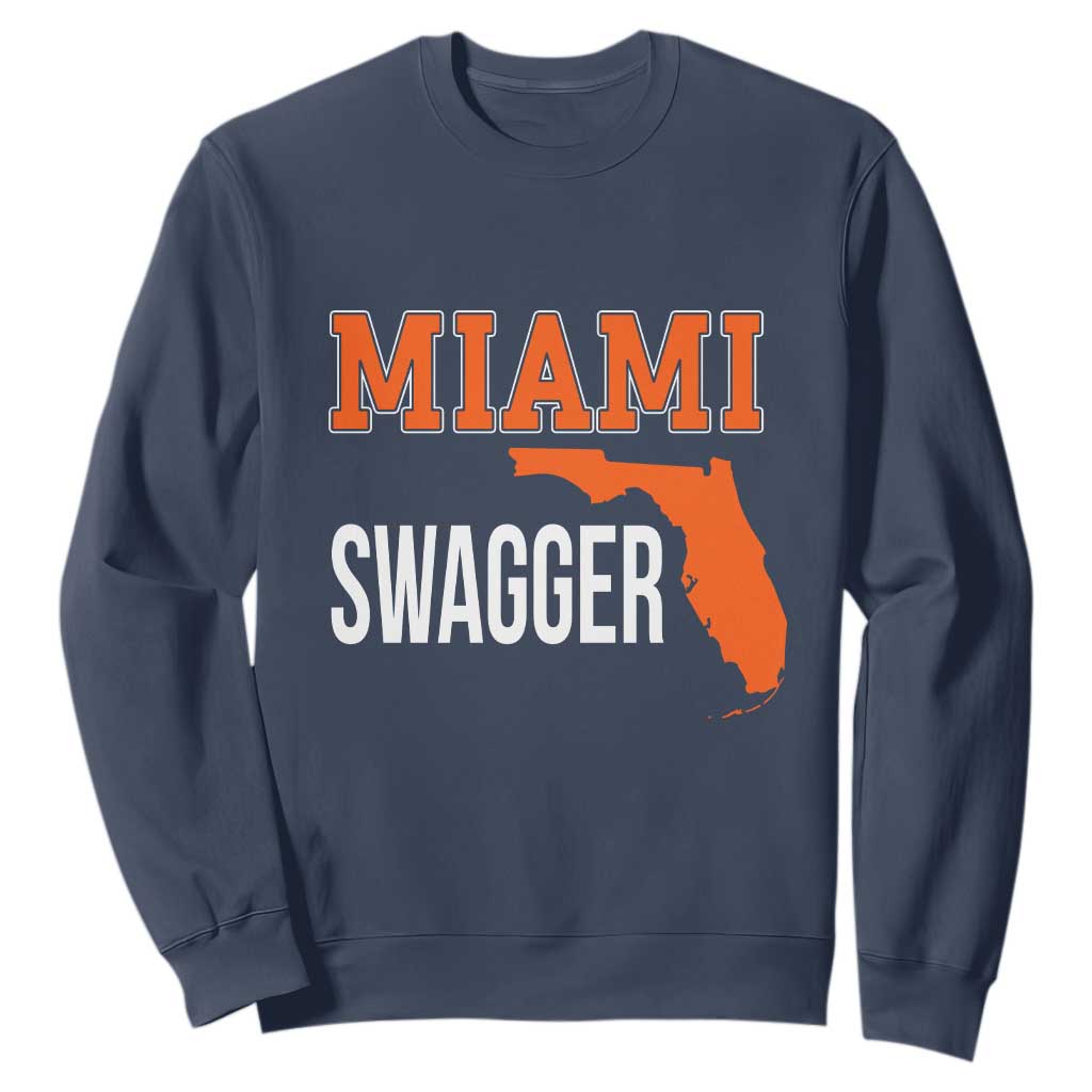 Miami Swagger Pride Sweatshirt Florida State Map Local Love TS02 Navy Print Your Wear