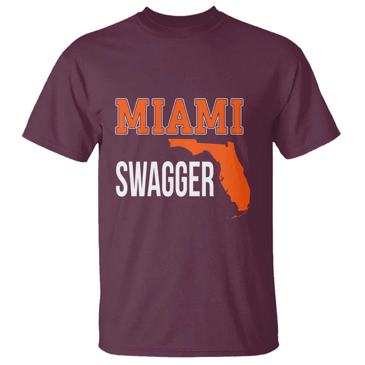 Miami Swagger Pride T Shirt Florida State Map Local Love TS02 Maroon Print Your Wear
