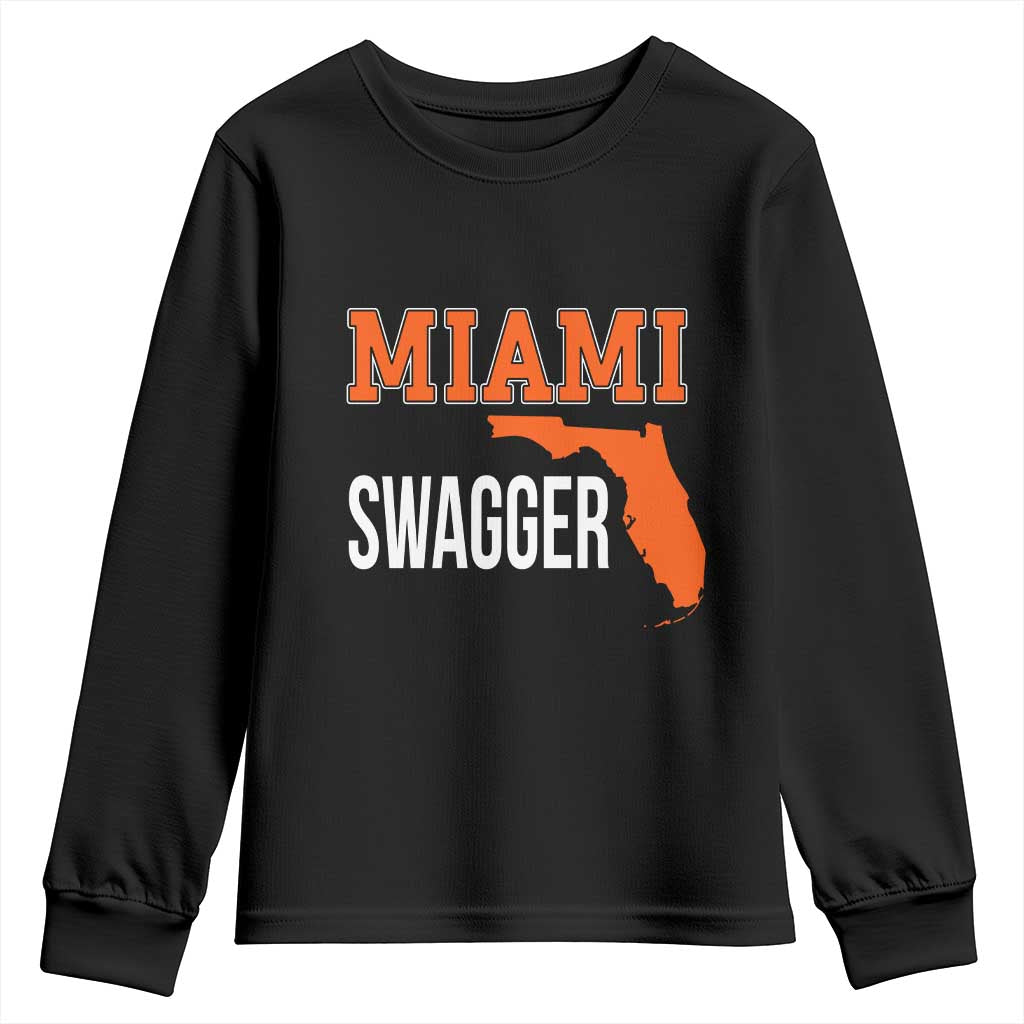 Miami Swagger Pride Youth Sweatshirt Florida State Map Local Love TS02 Black Print Your Wear
