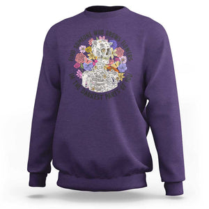 Grunge Aesthetic Skeleton Sweatshirt Find Someone Who Grows Flowers In The Darkest Part Of You TS02 Purple Print Your Wear