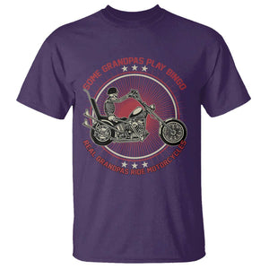 Motorcycle Grandpa T Shirt Some Grandpas Play Bingo Real Grandpas Ride Motorcycles Grumpy Old Man Biker TS02 Purple Print Your Wear