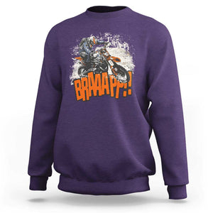 Dirt Bike Sweatshirt Braaap Cool Motorcycle Rider Enthusiast Biker Motorcross TS02 Purple Print Your Wear