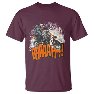 Dirt Bike T Shirt Braaap Cool Motorcycle Rider Enthusiast Biker Motorcross TS02 Maroon Print Your Wear